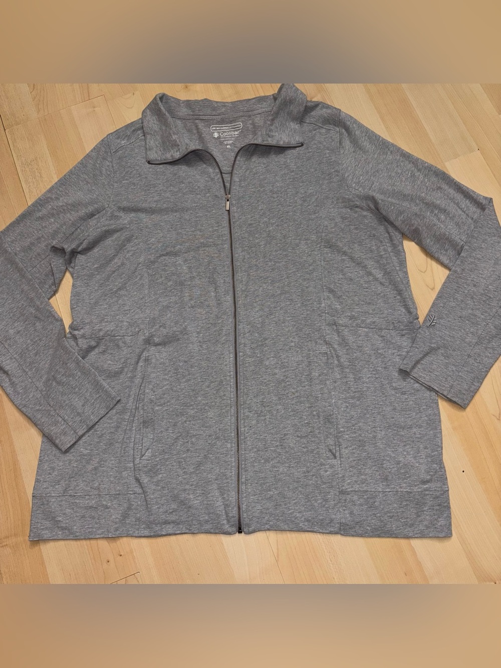 Cooliba Heather Gray UPF 50+ Lightweight Full-Zip Women‎ XL Jacket Bamboo NOTE
